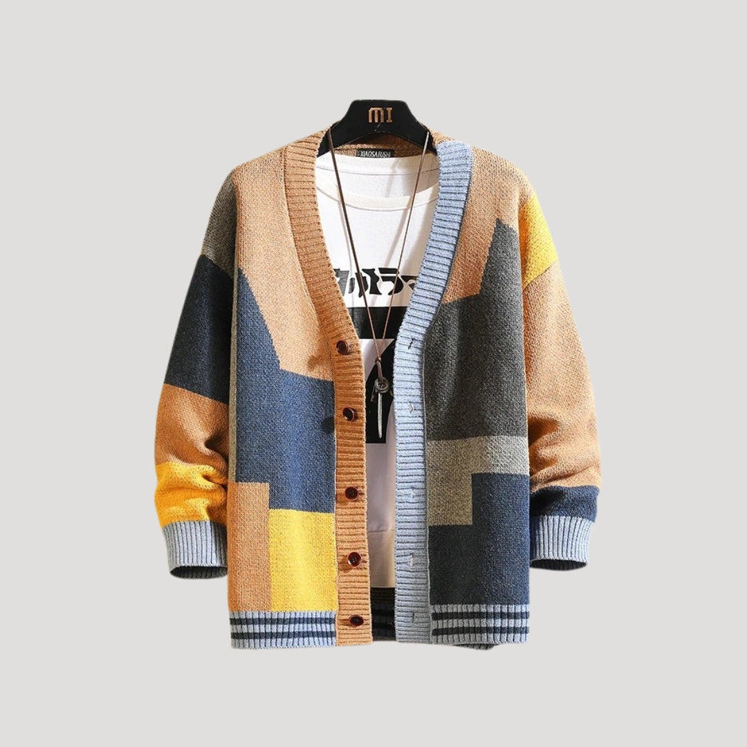 Alora | Spring Colorblock Button Knit Cardigan 0