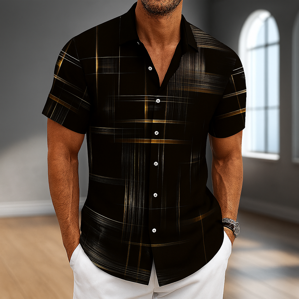 Arden Silk Button-Up Shirt 0