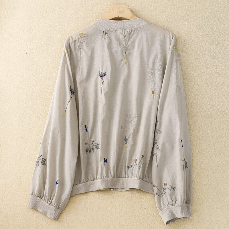 Asher | Relaxed Floral Bomber Jacket Cotton-Linen Blend 2