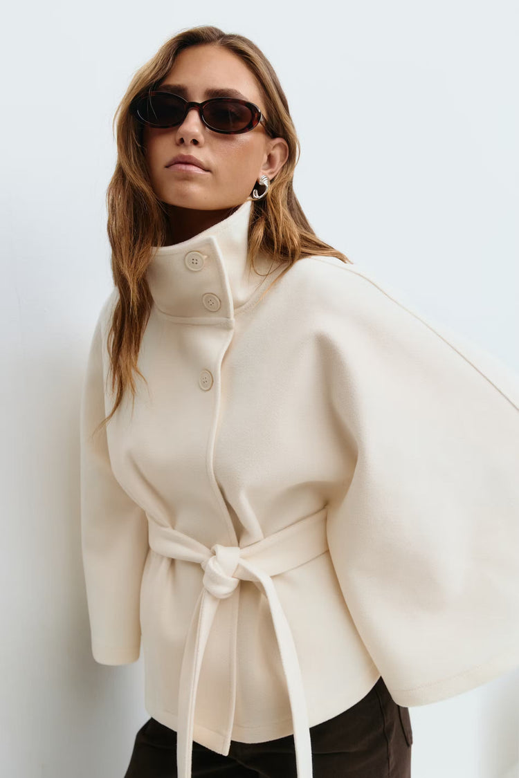 Beltara | High-Neck Belted Winter Coat Outerwear 5