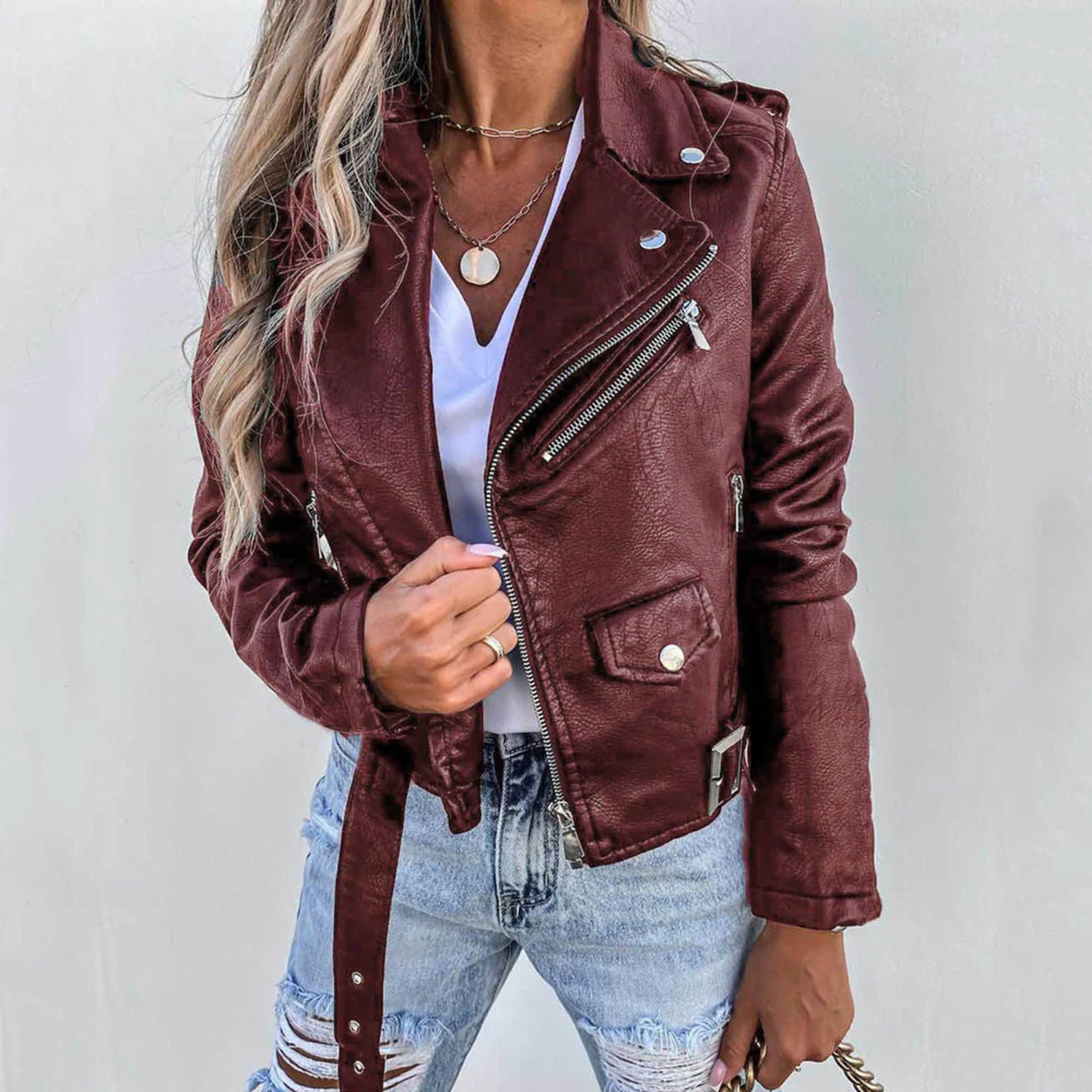 Blaire | Women's Faux Leather Biker Jacket