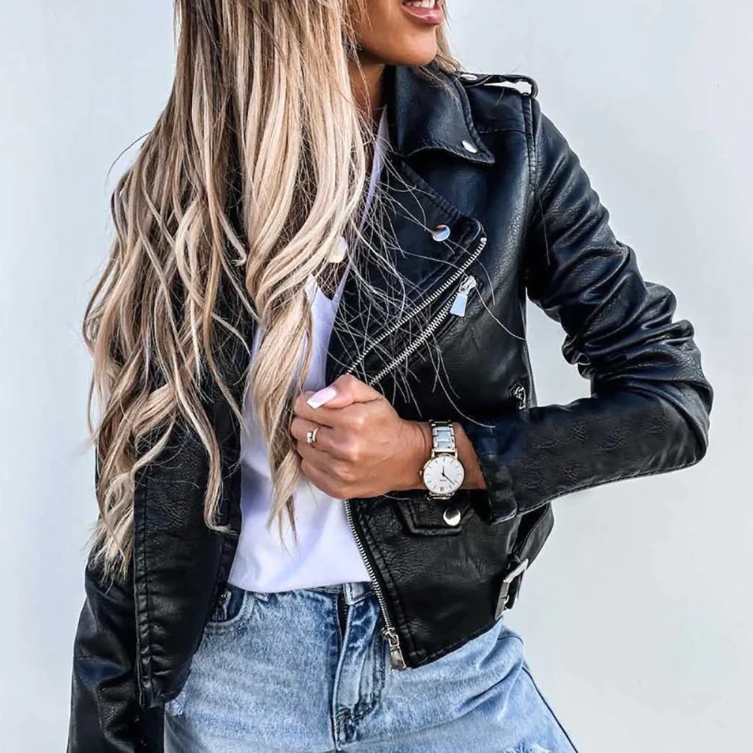 Blaire | Women's Faux Leather Biker Jacket 1