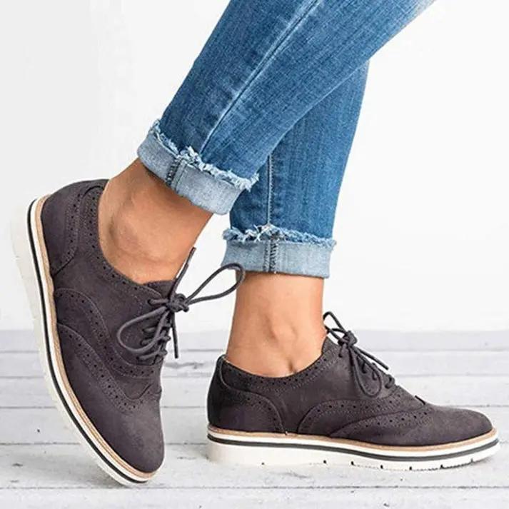 Brogueo | Classic Lace-Up Flat Sole Brogue Trainers 3