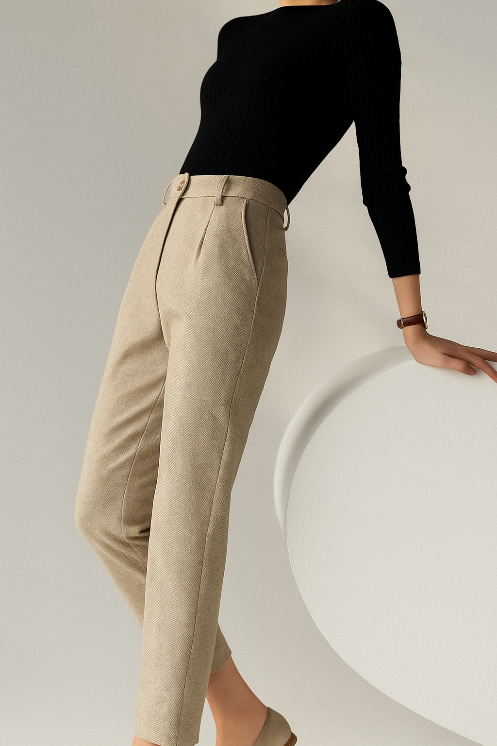 Cavina | Tailored Wool Ankle-Length Womens Pants 6