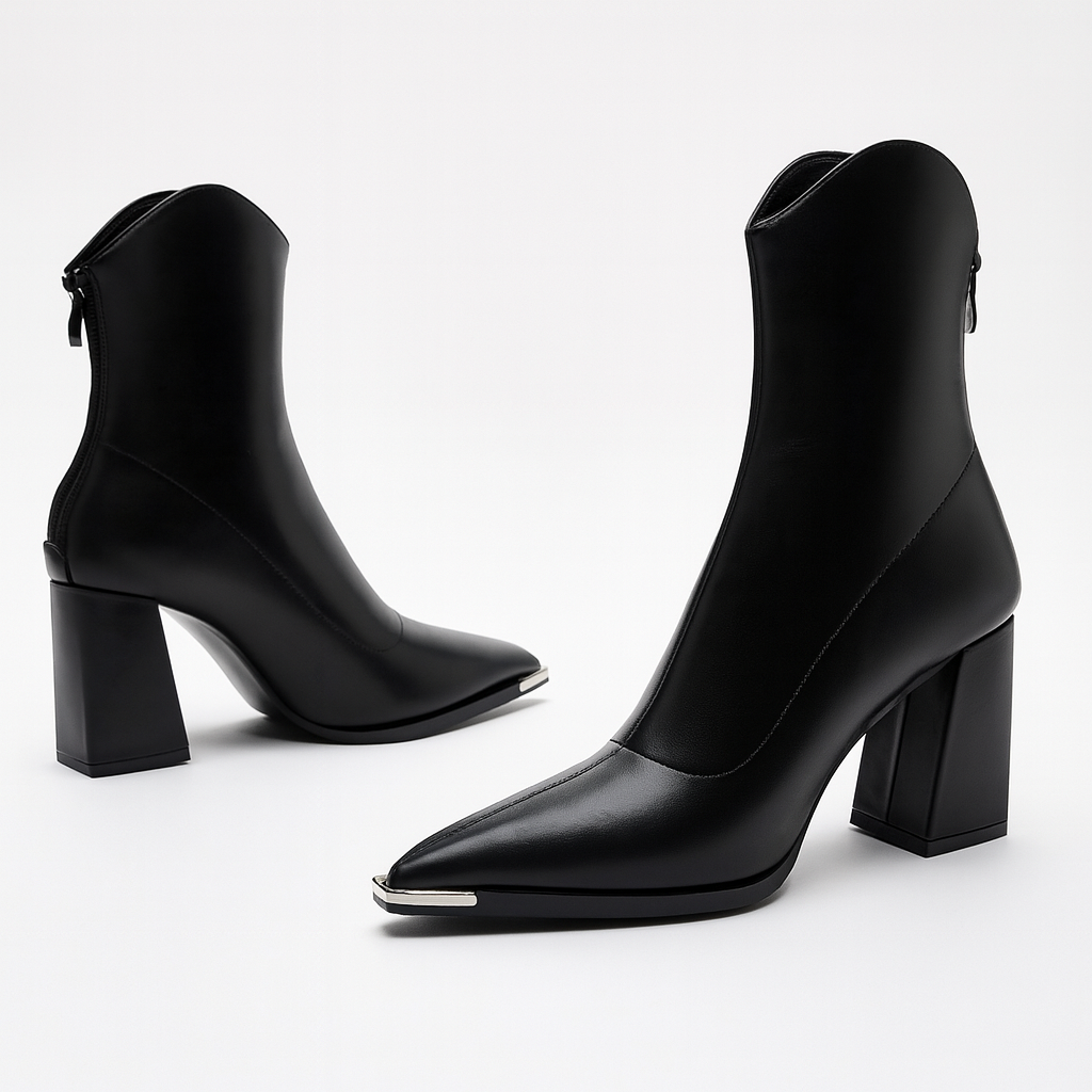 Clevera | Chrome Tip Chelsea Leather Boots 2