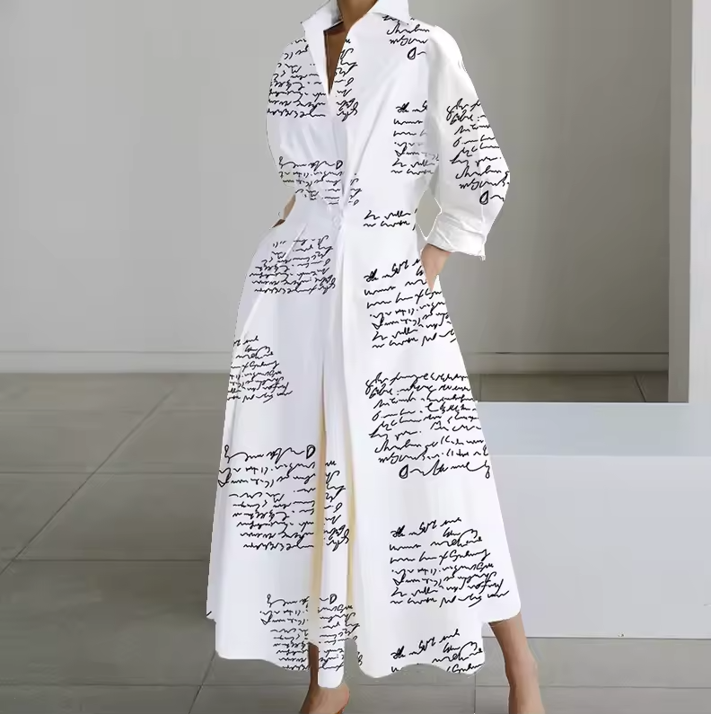 Collared Button-Down Midi Dress for Women | Vivienne