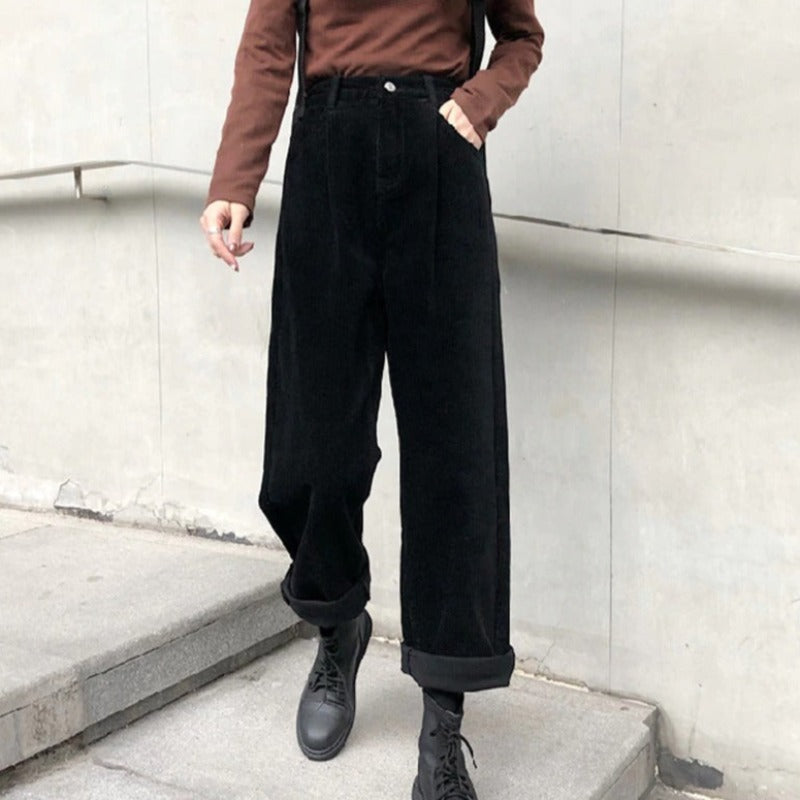 Corduroy Straight Leg Trousers for Women | Charlotte