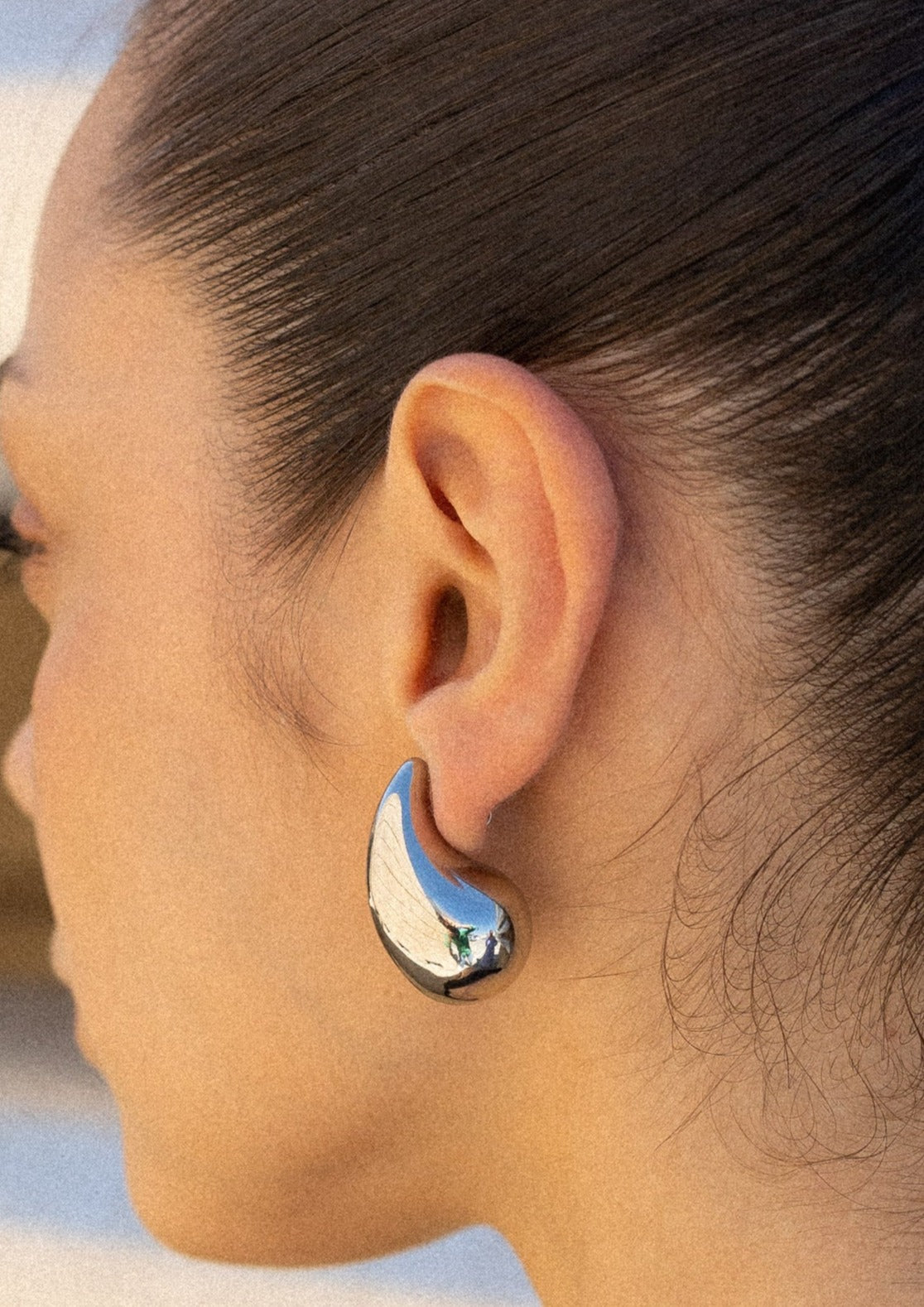 Elara | Polished Stainless Steel Teardrop Earrings 7