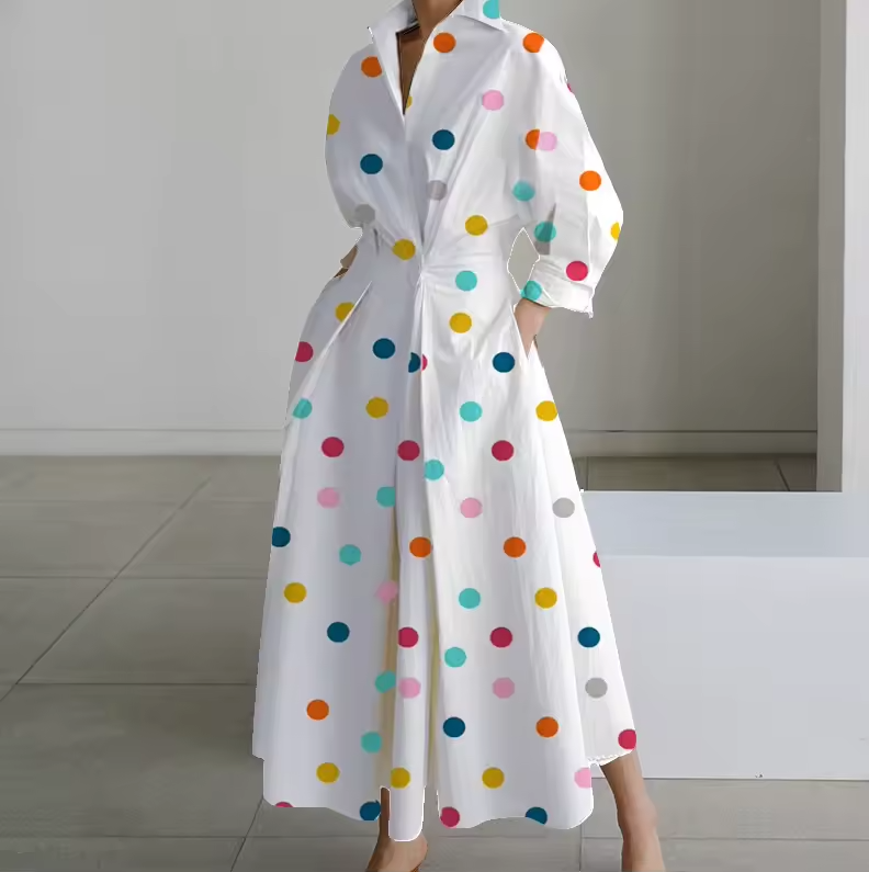 Collared Button-Down Midi Dress for Women | Vivienne