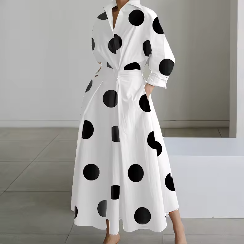 Collared Button-Down Midi Dress for Women | Vivienne