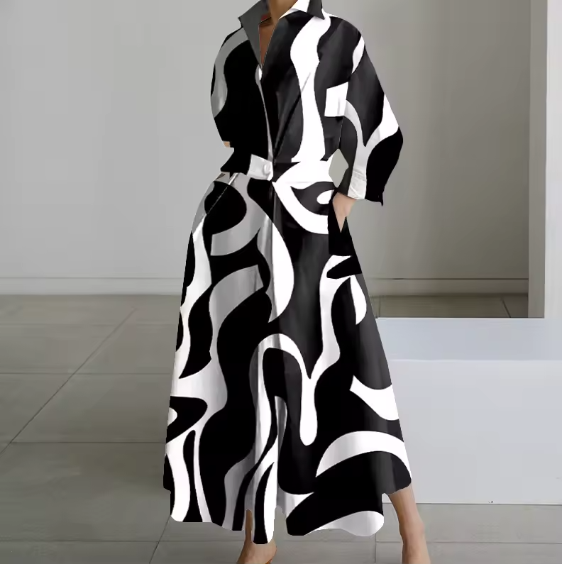Collared Button-Down Midi Dress for Women | Vivienne