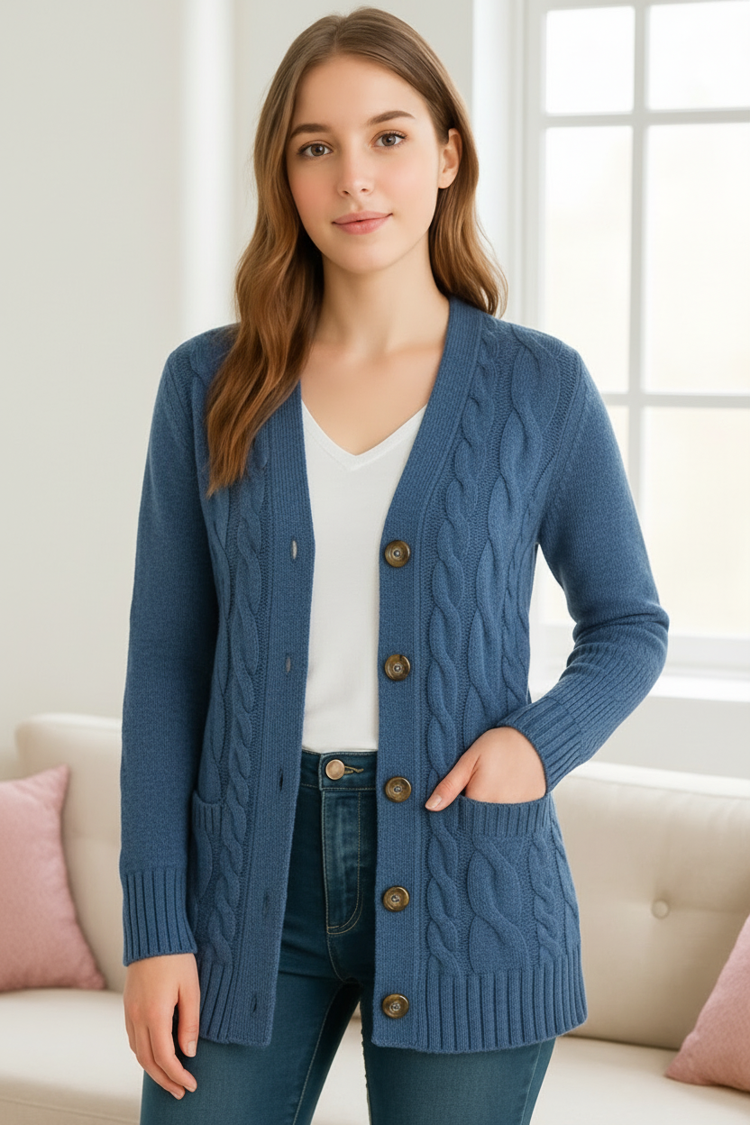 Fiora | Spring Cable Knit Cardigan for Women 0