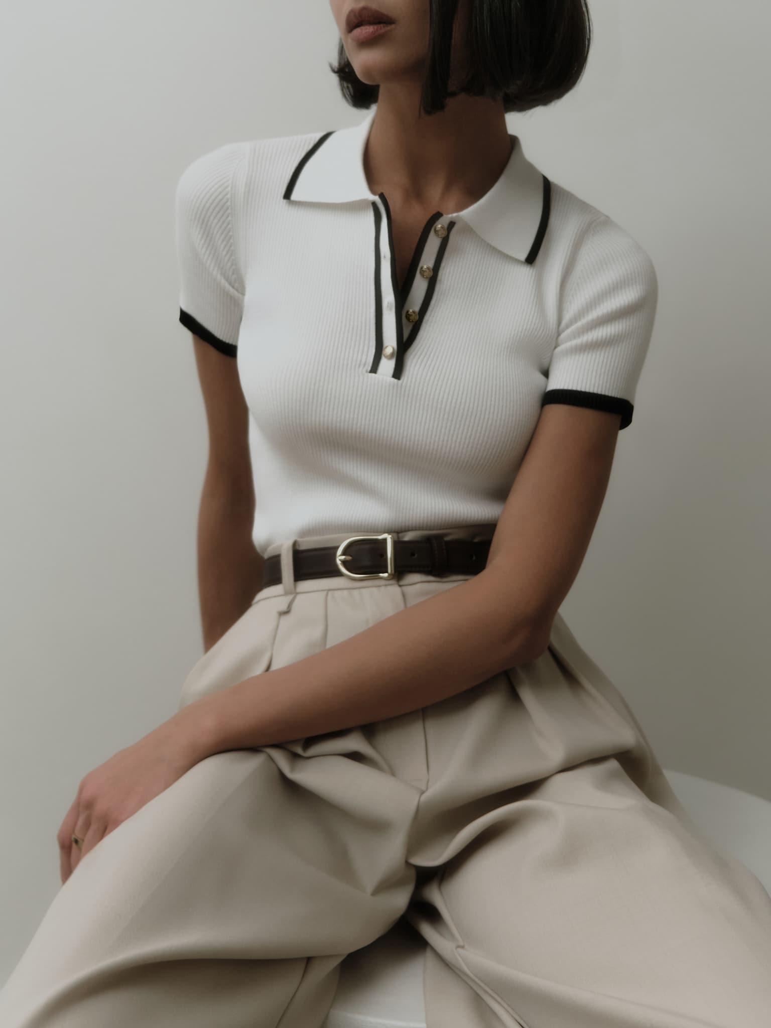 Fitted Button-Front Top for Women | Audrey