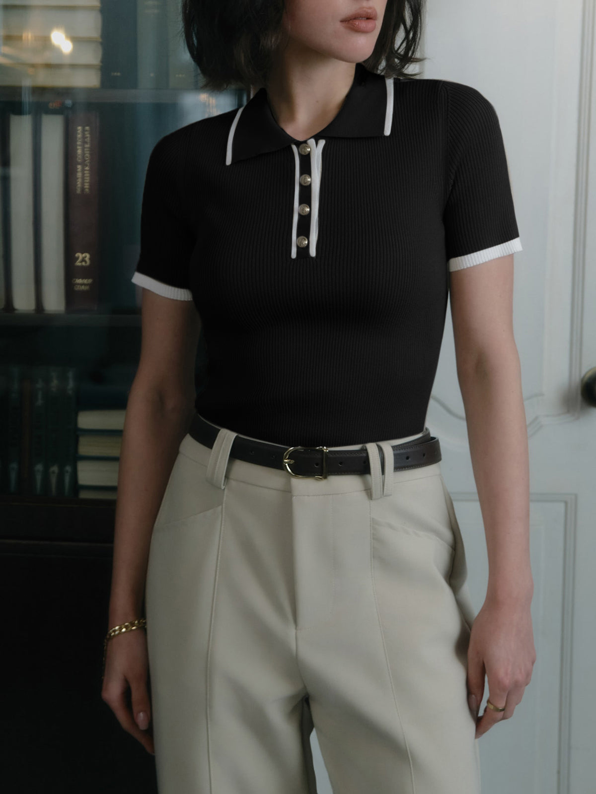 Fitted Button-Front Top for Women | Audrey