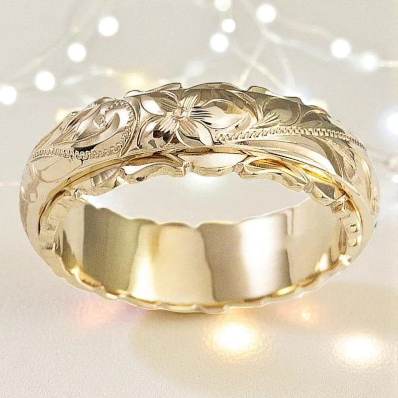 Gold Flower Ring Elegant Design For Women | Mariselle 1