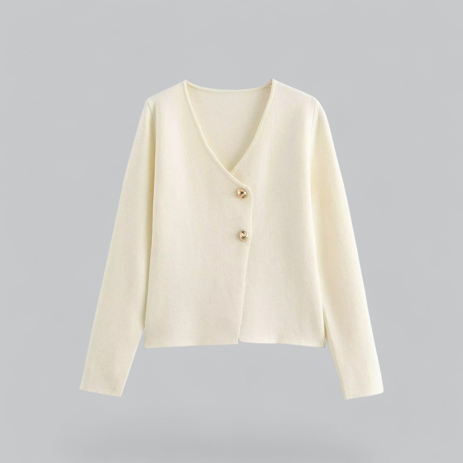 Grove | Minimal Button White Cardigan Sweater 4