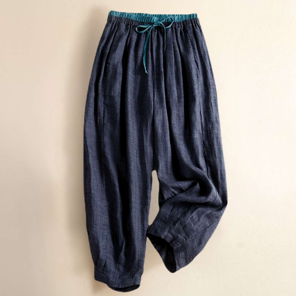 High Waist Tapered Linen Pants for Women | Soly