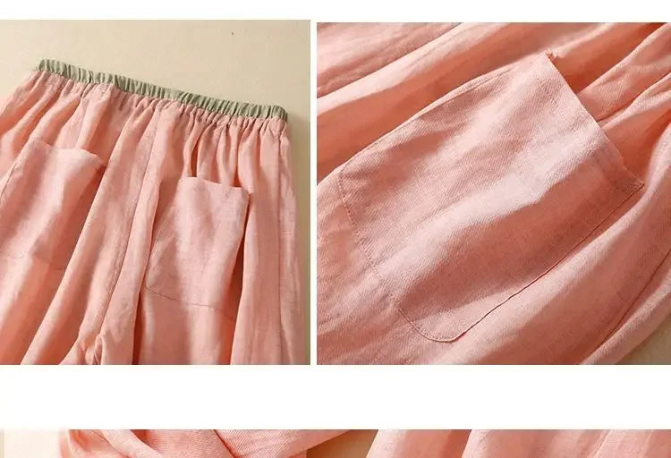 High Waist Tapered Linen Pants for Women | Soly
