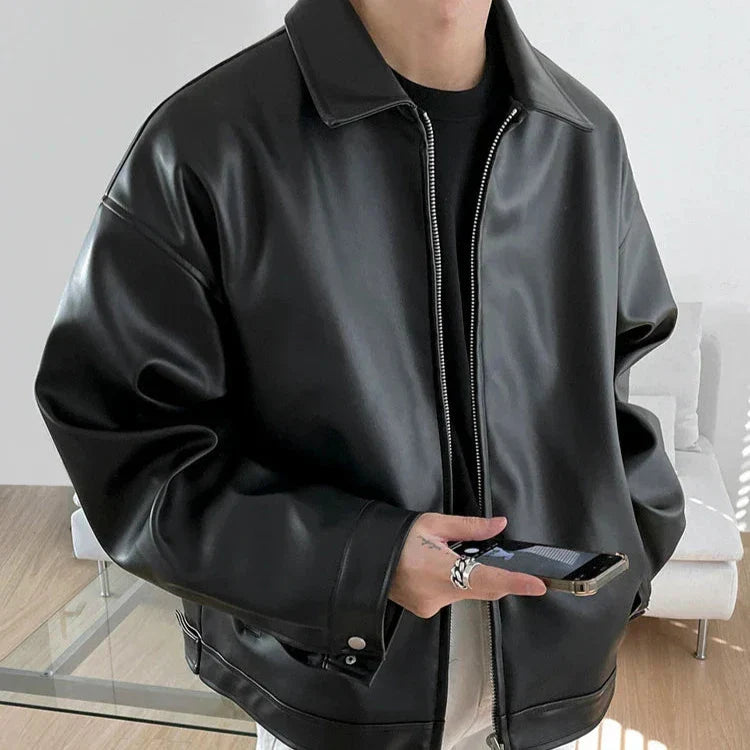 Jaron | Men's Oversized Leather Bomber Jacket