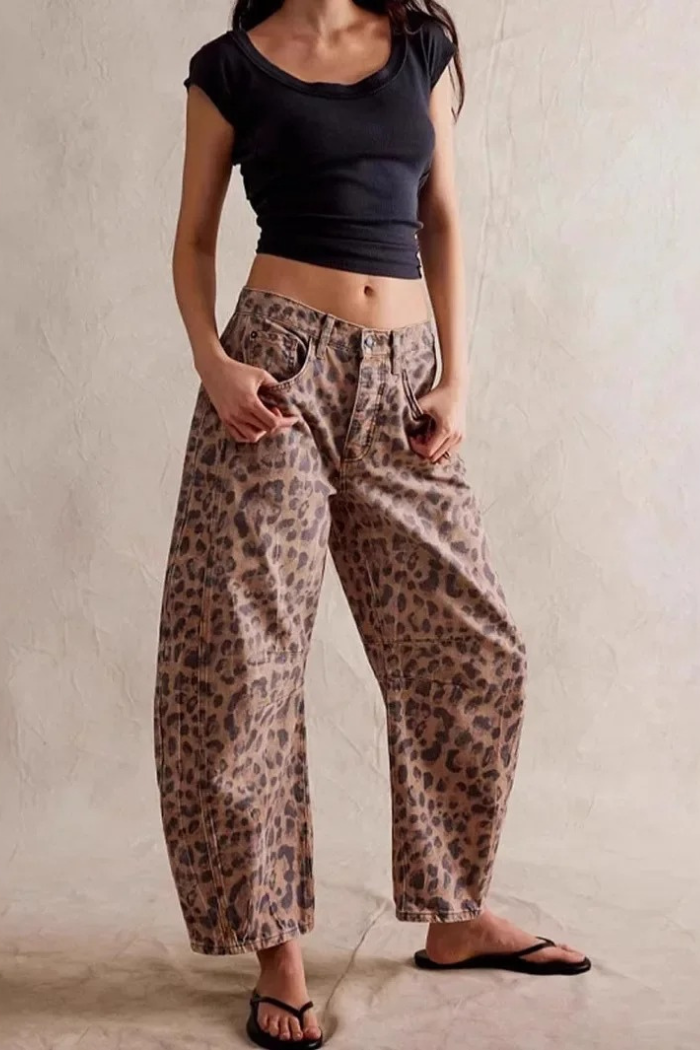 Jeans a Gamba Larga a Taglio a Barile da Donna | Shaina