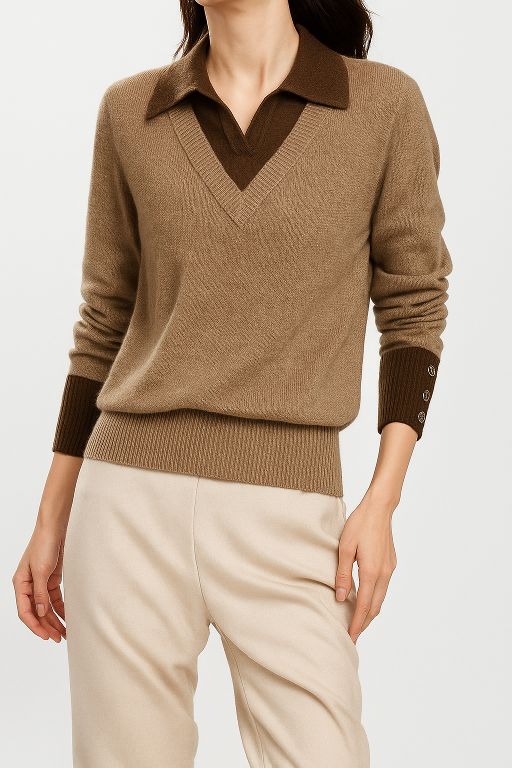 Layered Knit Pullover Elegant Design For Women | Zorina 2