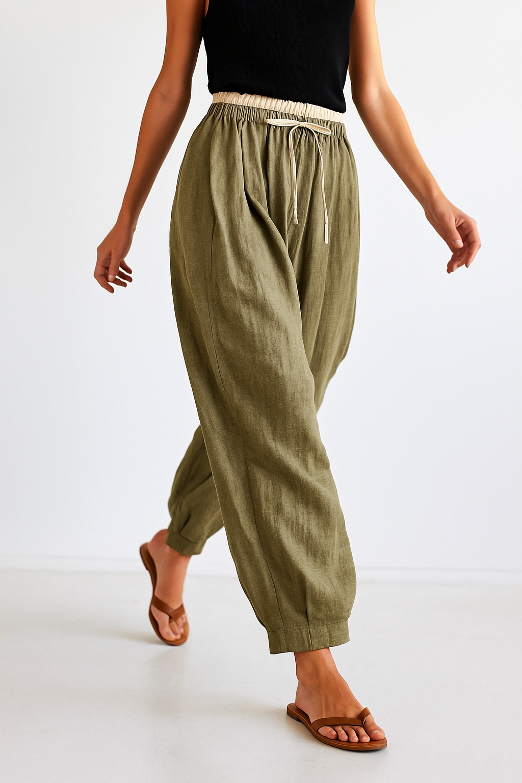 Linen Trousers Relaxed Fit For Women | Calista 1