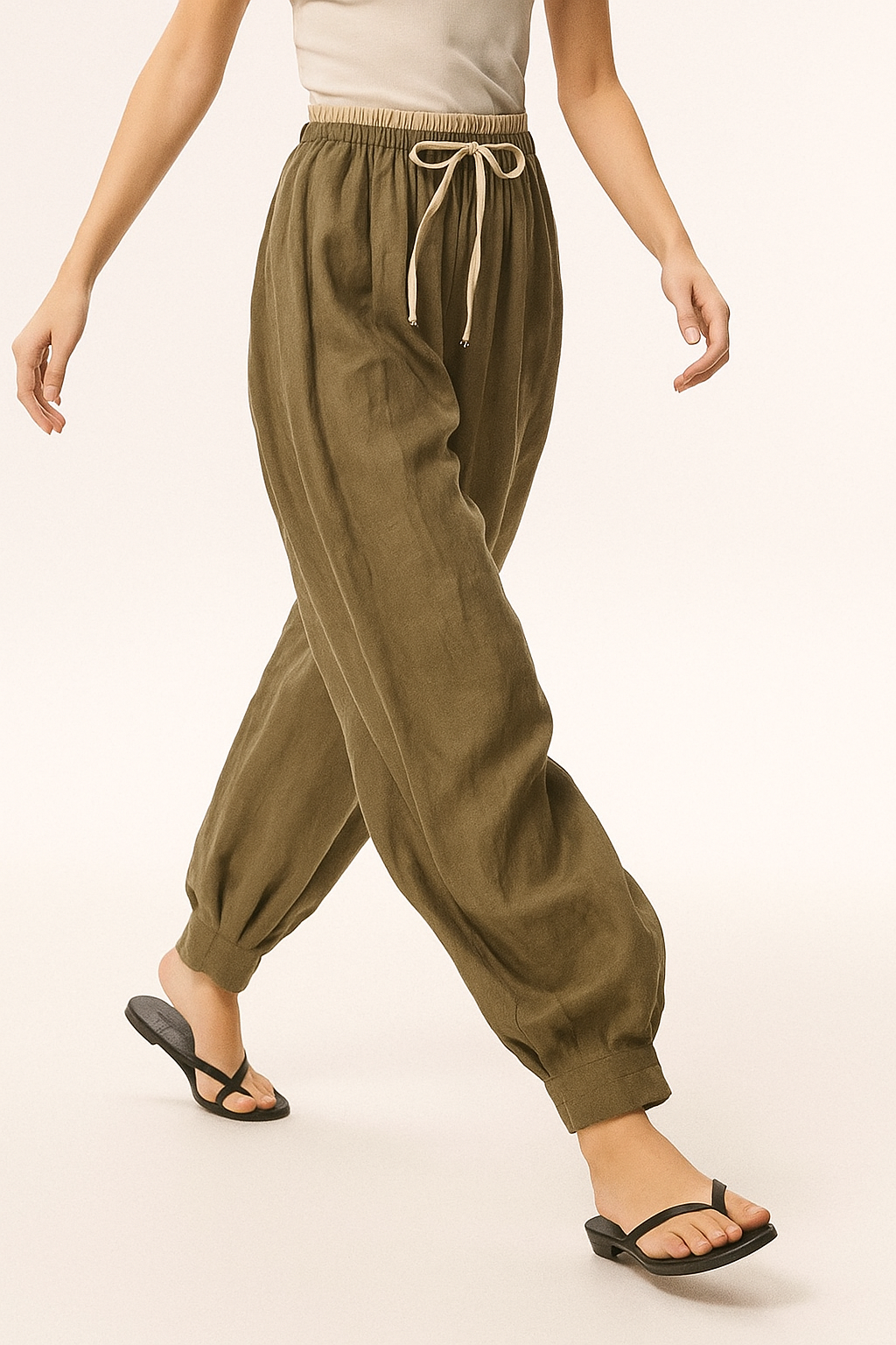 Linen Trousers Relaxed Fit For Women | Calista 2