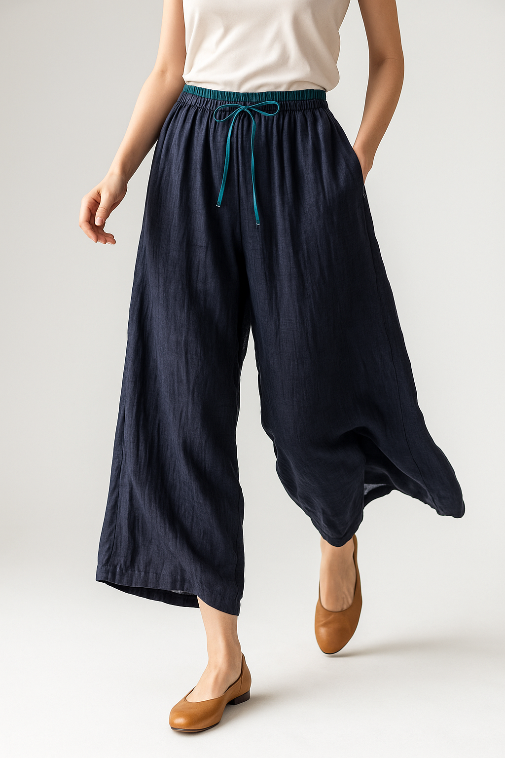 Linen Trousers Relaxed Fit For Women | Calista 4