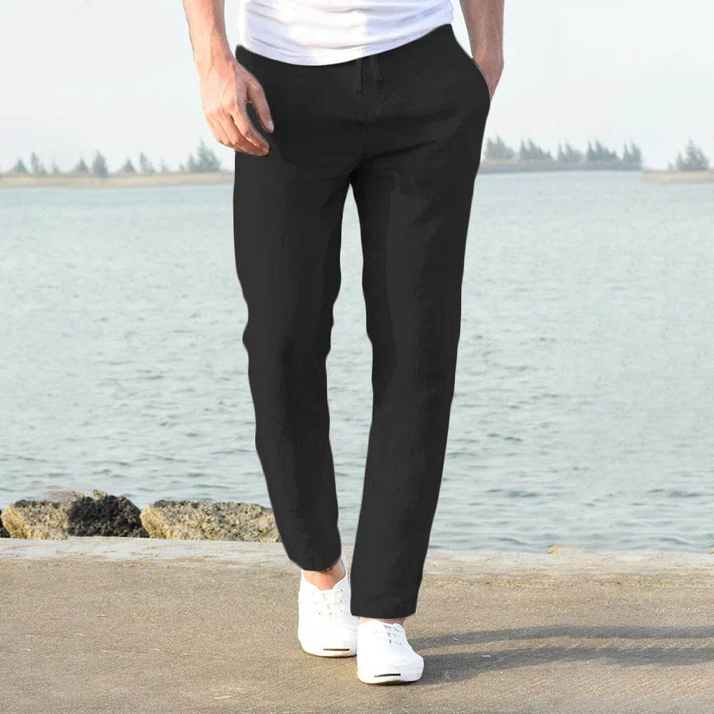 Liven | Lightweight Relaxed Fit Linen Trousers 2