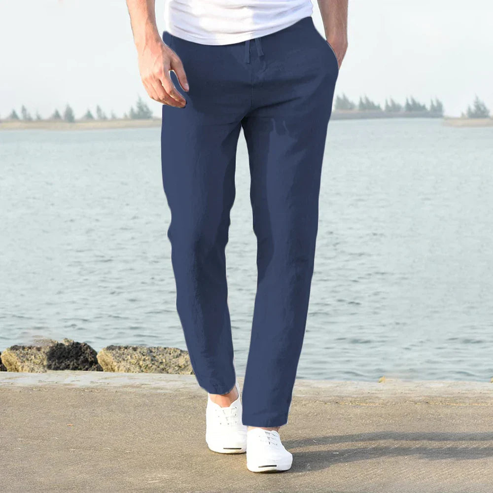 Liven | Lightweight Relaxed Fit Linen Trousers 4