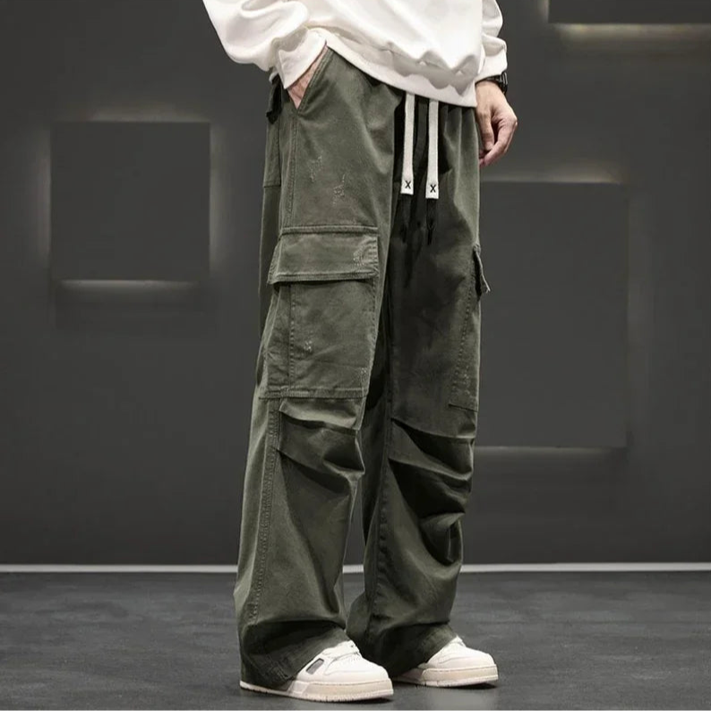 Loftra | Black Cargo Pants with Drawstring Waist 3