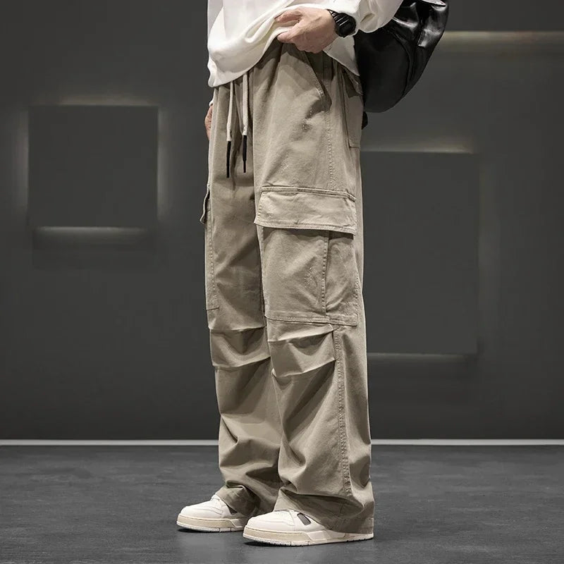 Loftra | Black Cargo Pants with Drawstring Waist 4