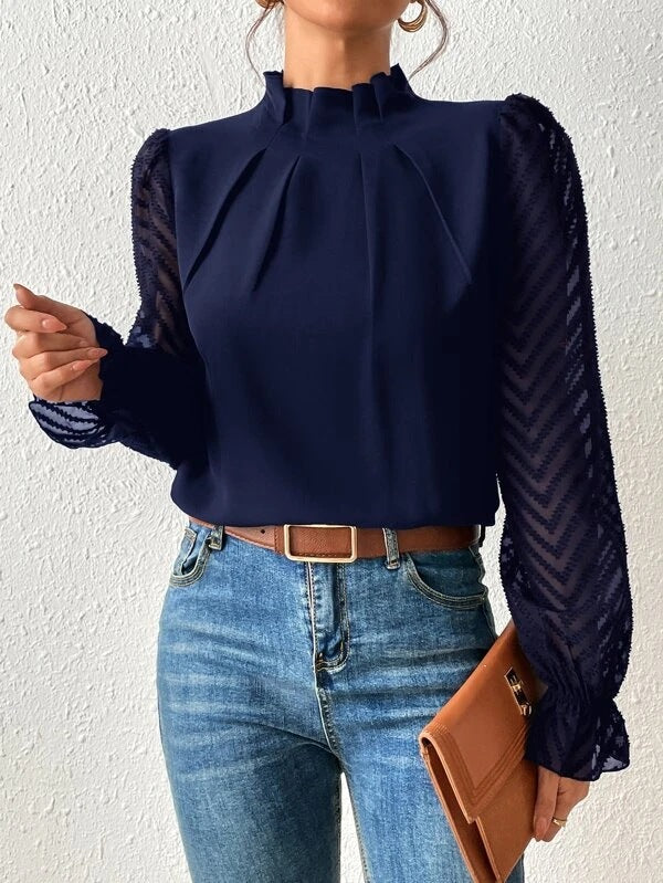 Long Sleeve Patterned Top for Women | Patricia