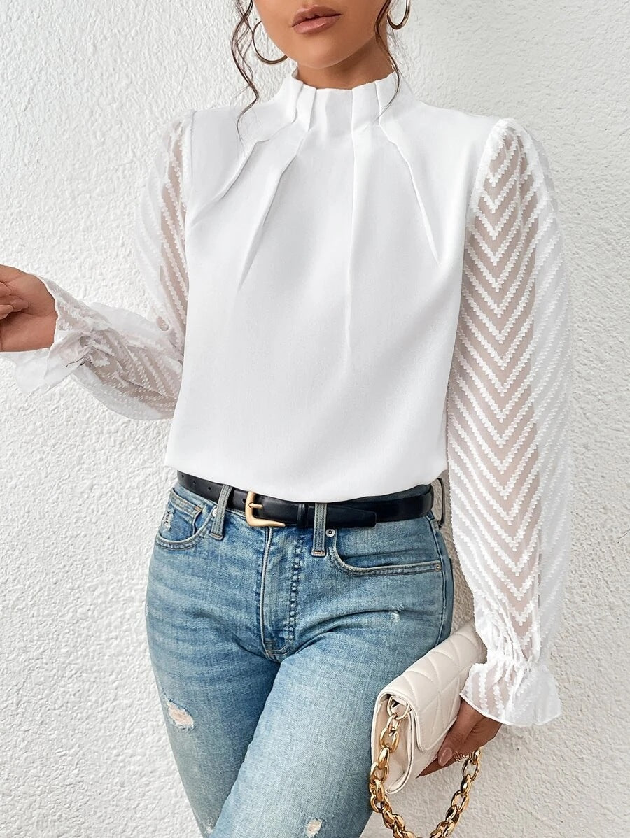 Long Sleeve Patterned Top for Women | Patricia