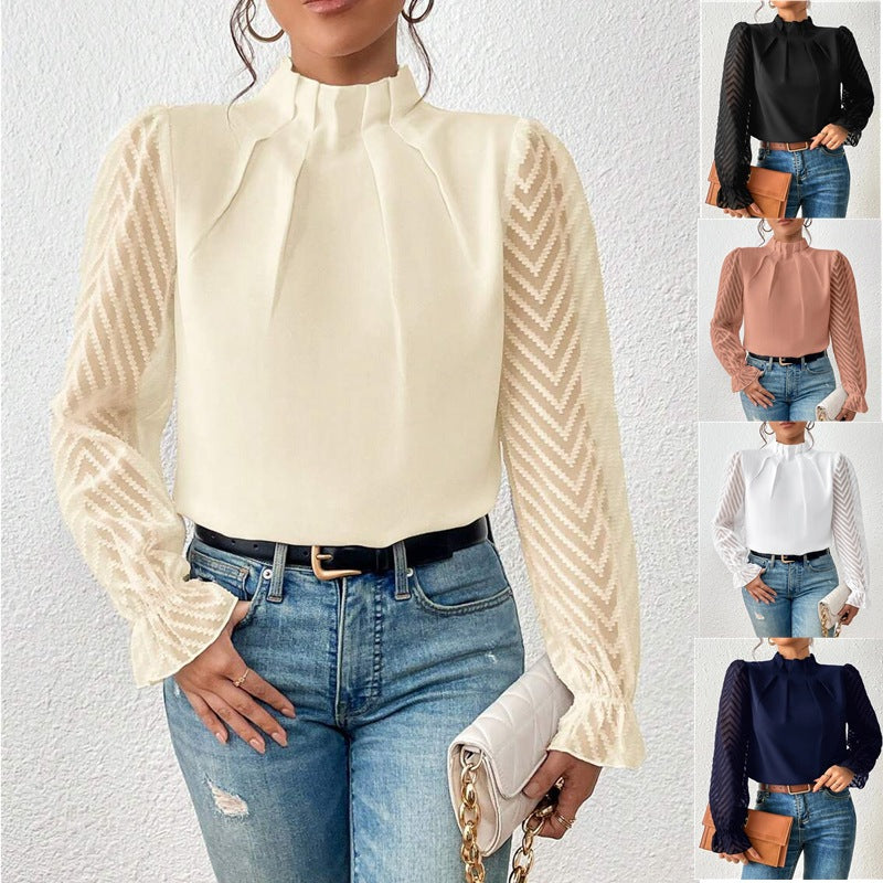 Long Sleeve Patterned Top for Women | Patricia