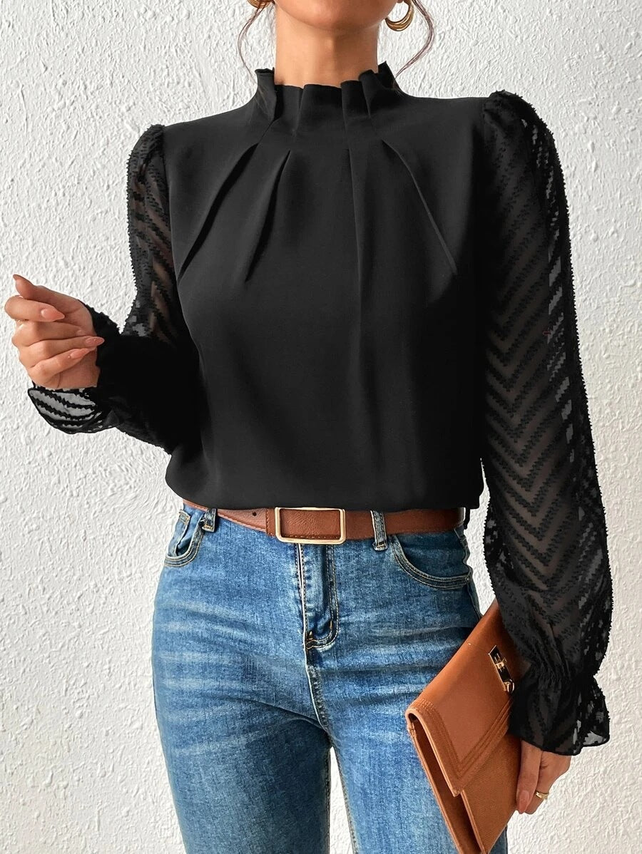 Long Sleeve Patterned Top for Women | Patricia