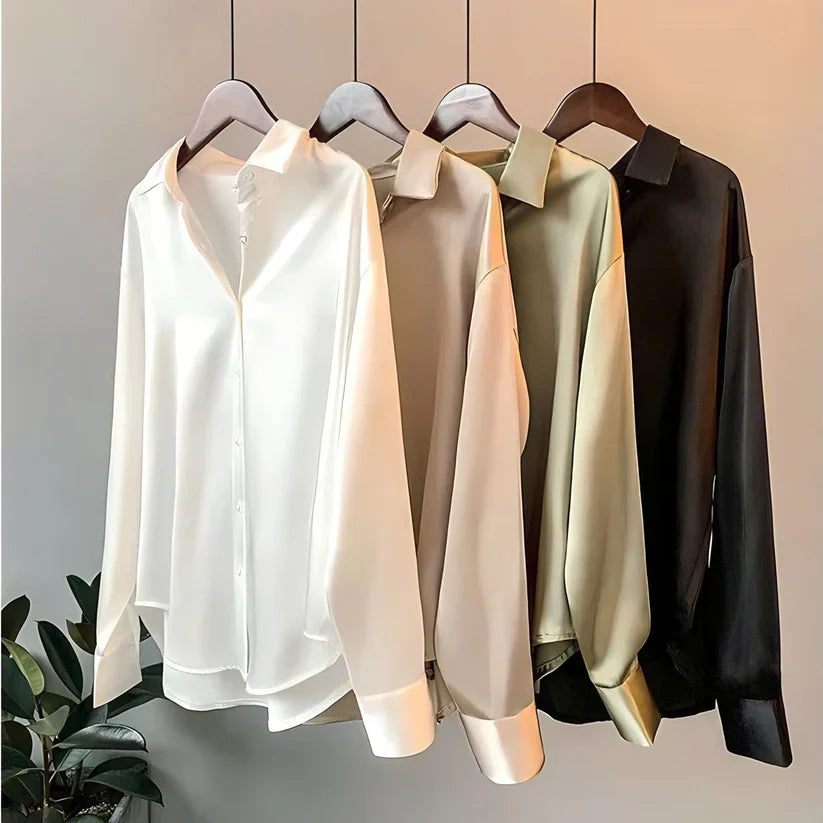 Long Sleeve Silk Blouse for Women | Ava