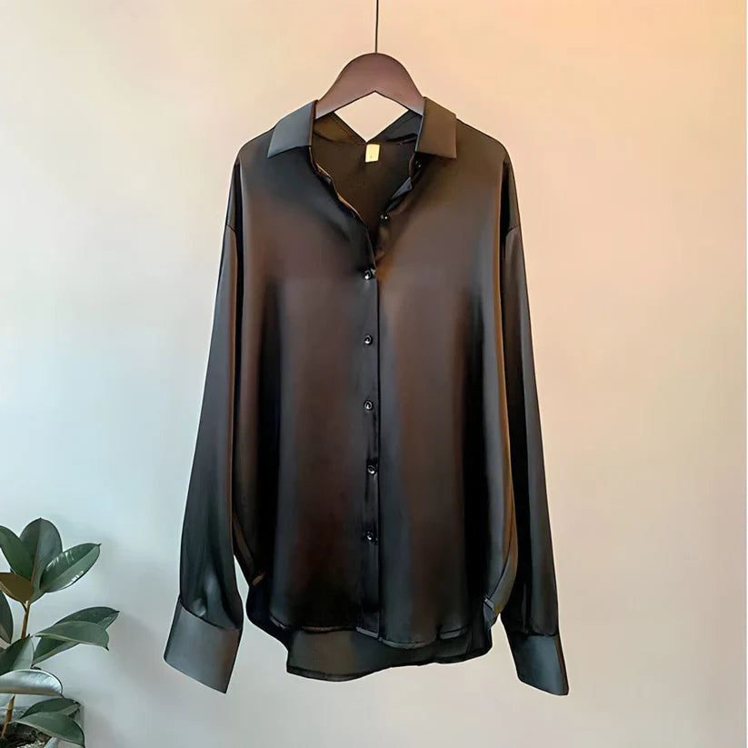 Long Sleeve Silk Blouse for Women | Ava