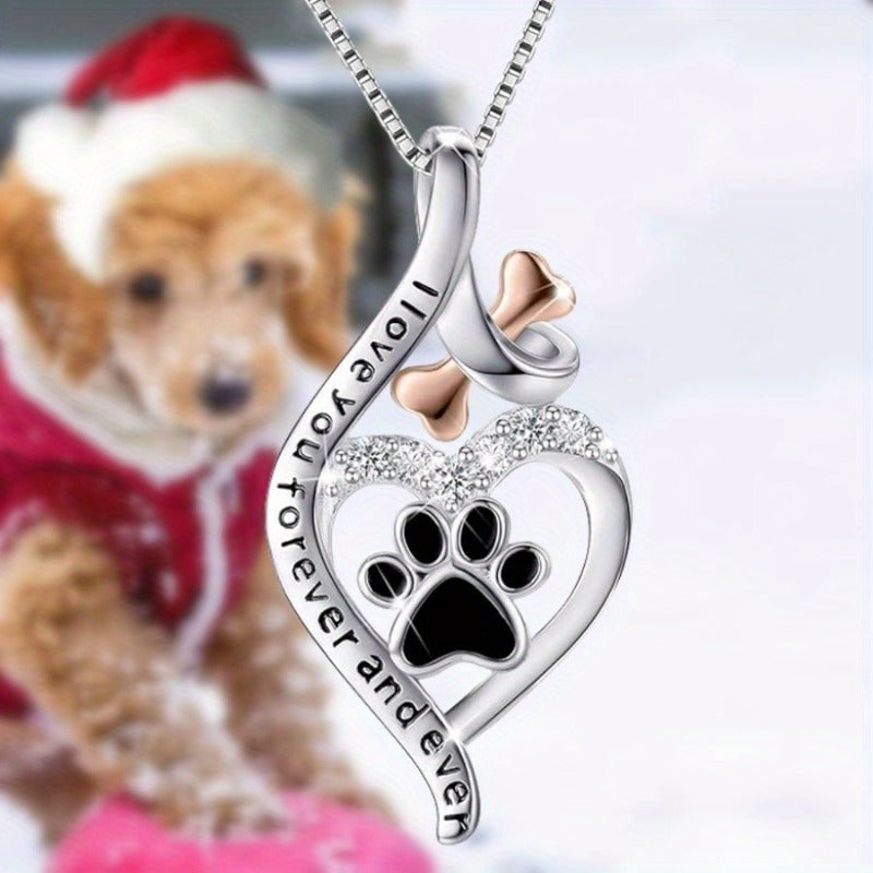 Lunara | Sterling Silver Paw Heart Necklace