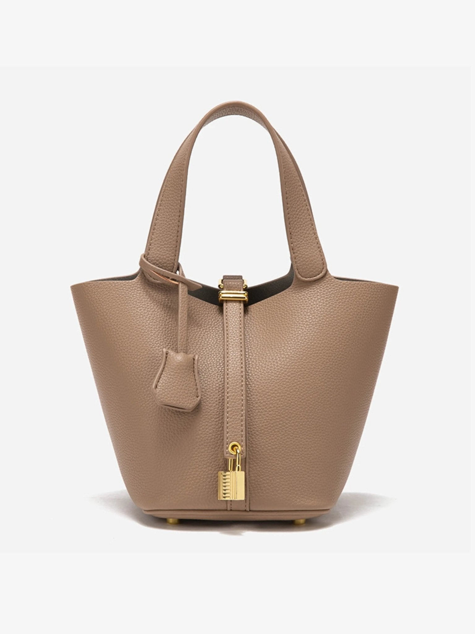 Lynara | Taupe Leather Bucket Bag 1