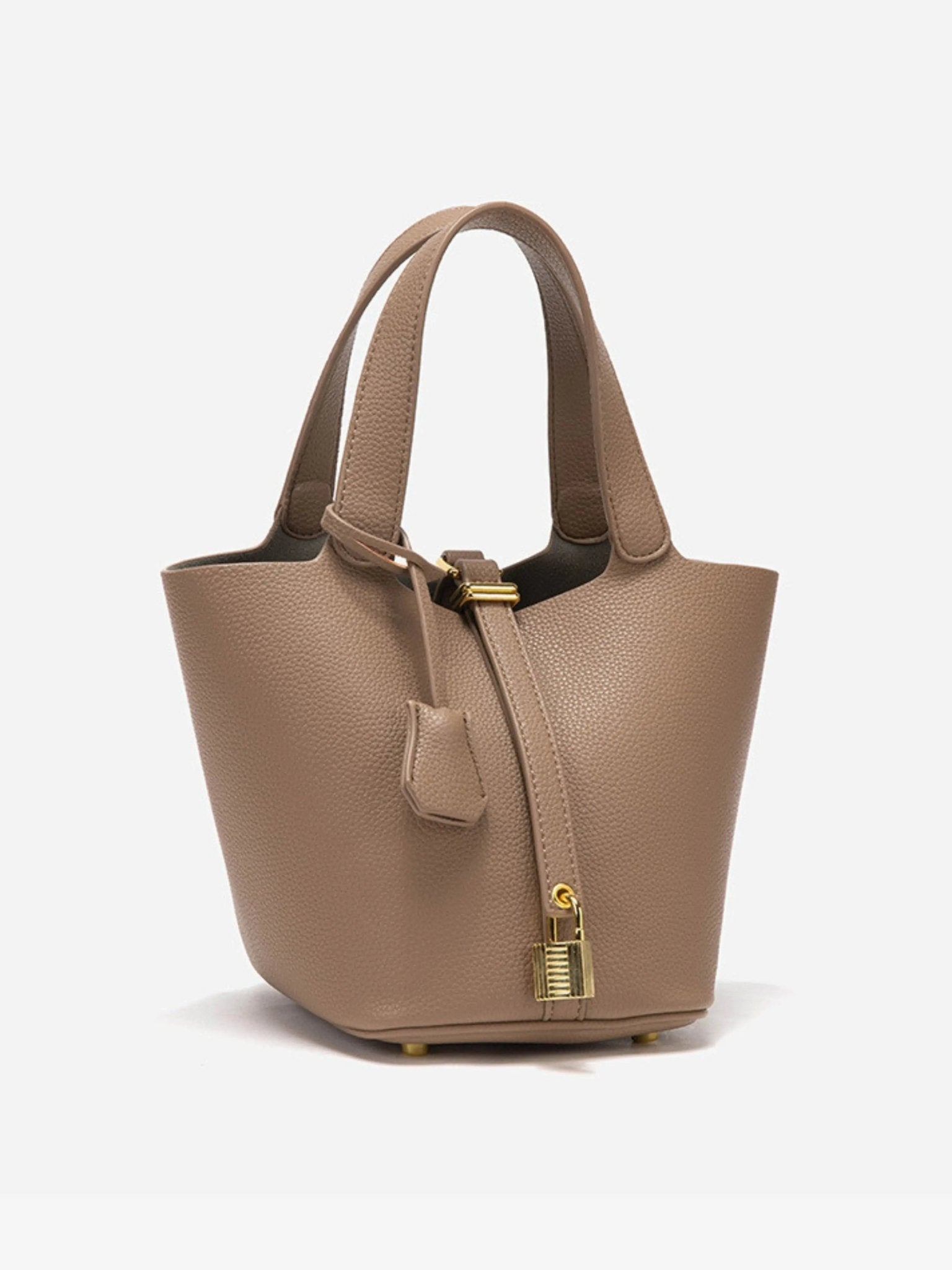 Lynara | Taupe Leather Bucket Bag 2