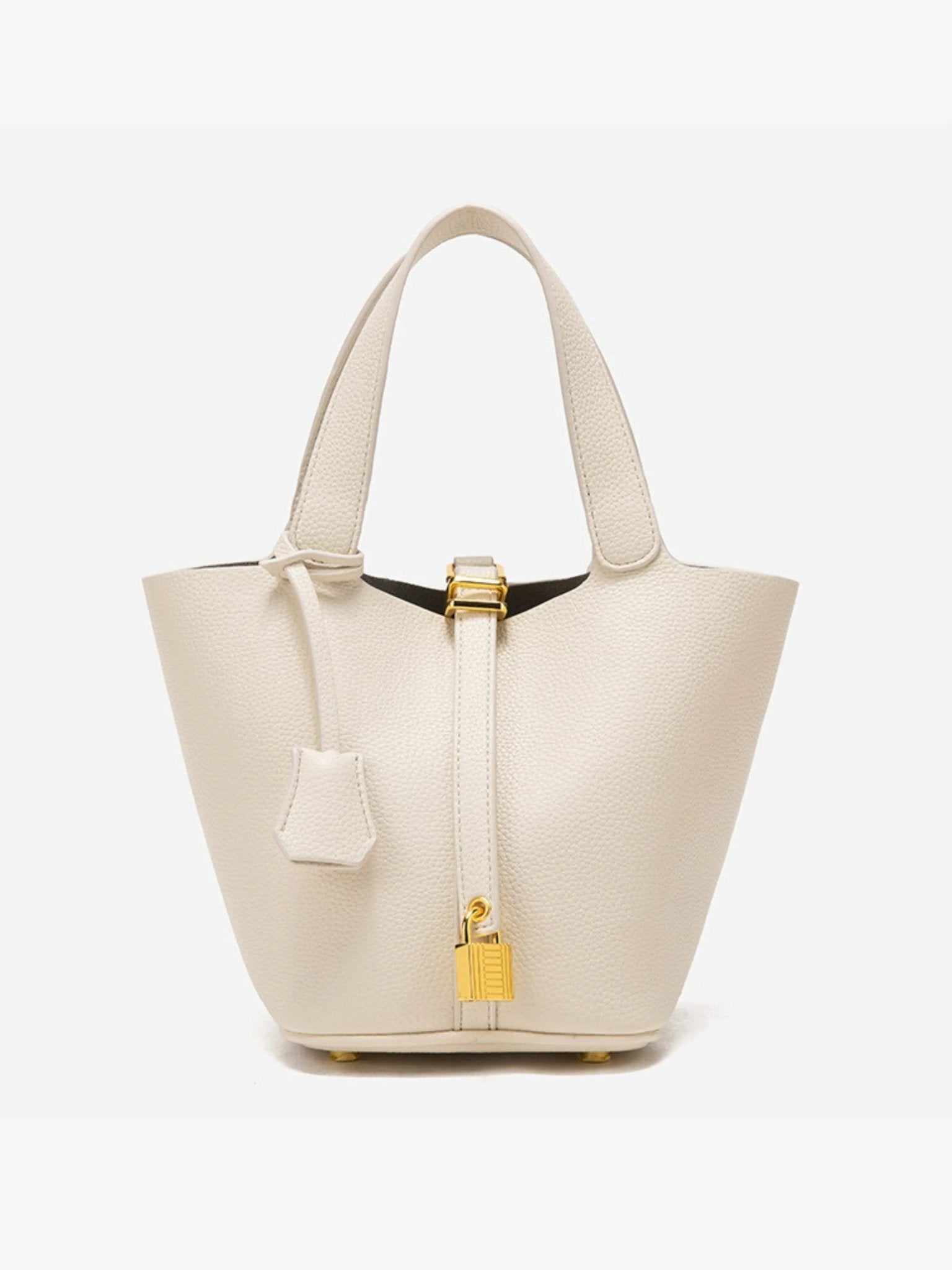 Lynara | Taupe Leather Bucket Bag 8