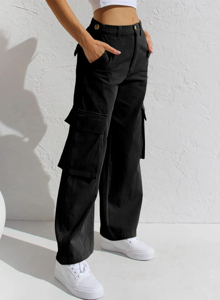 Navi | Loose-Fitting Black Cargo Pants 3