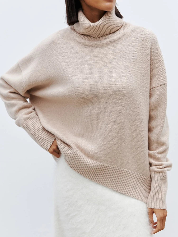 Oversized Turtleneck Knit Sweater for Women | Avenelle
