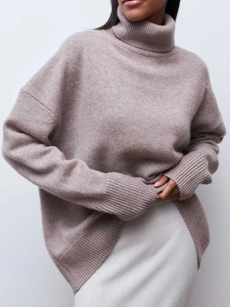Oversized Turtleneck Knit Sweater for Women | Avenelle
