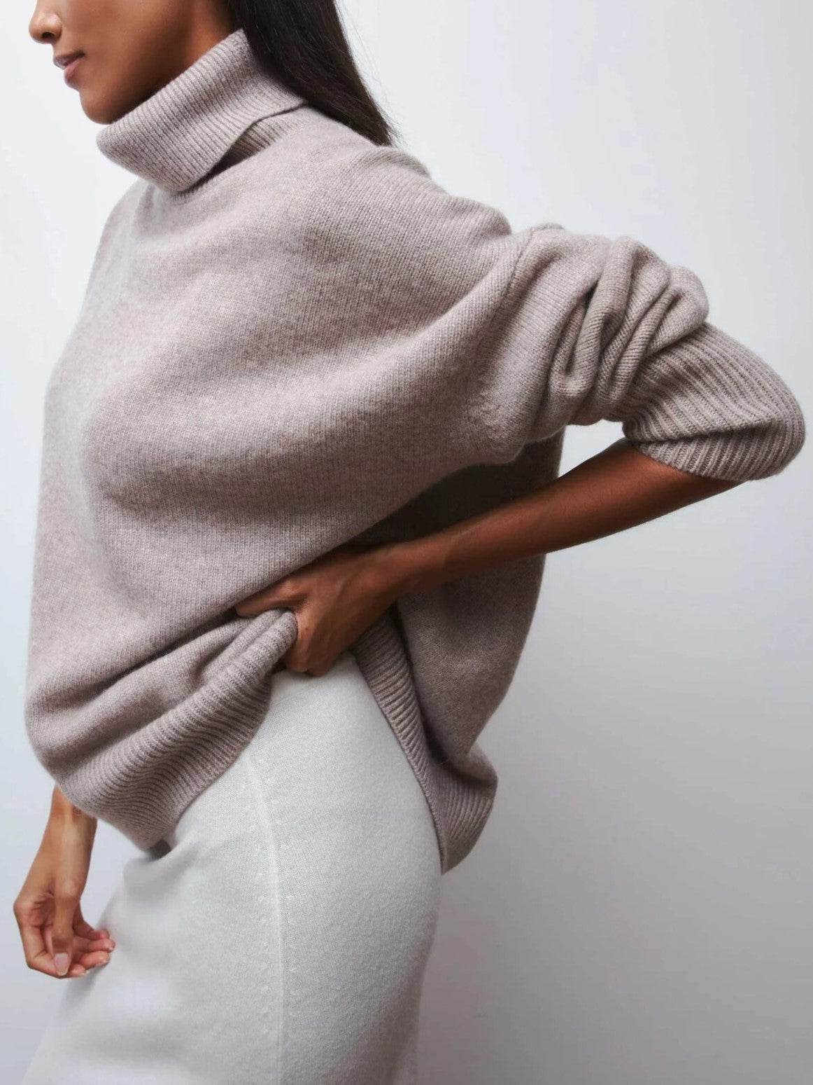 Oversized Turtleneck Knit Sweater for Women | Avenelle