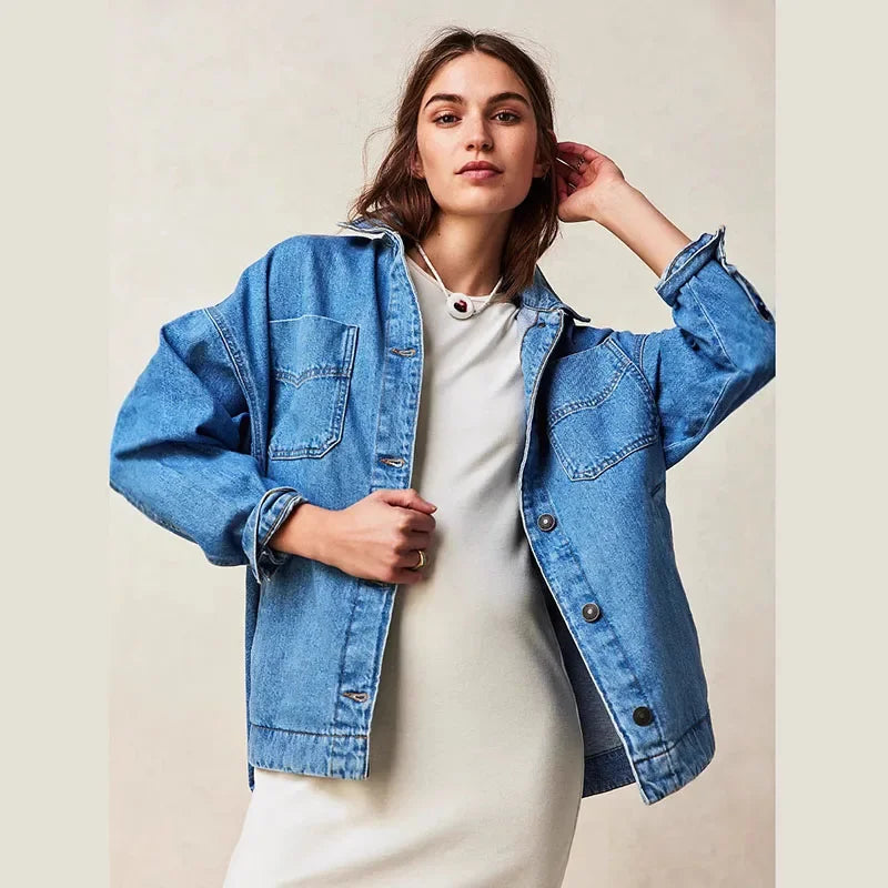 Oversized Denim Jacket For Women | Jastin 0