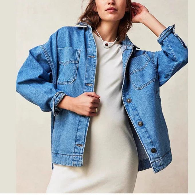 Oversized Denim Jacket For Women | Jastin 1
