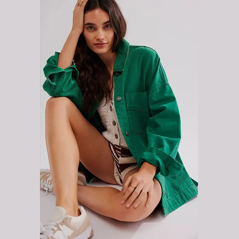 Oversized Denim Jacket For Women | Jastin 12