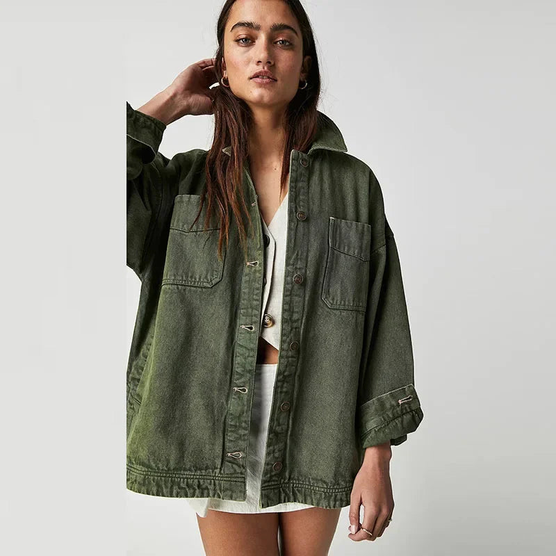 Oversized Denim Jacket For Women | Jastin 9